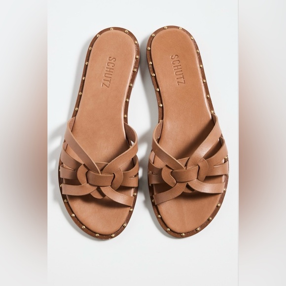 SCHUTZ Shoes - Schutz Women's Brown Leather Phoenix Sandal Size 8.5